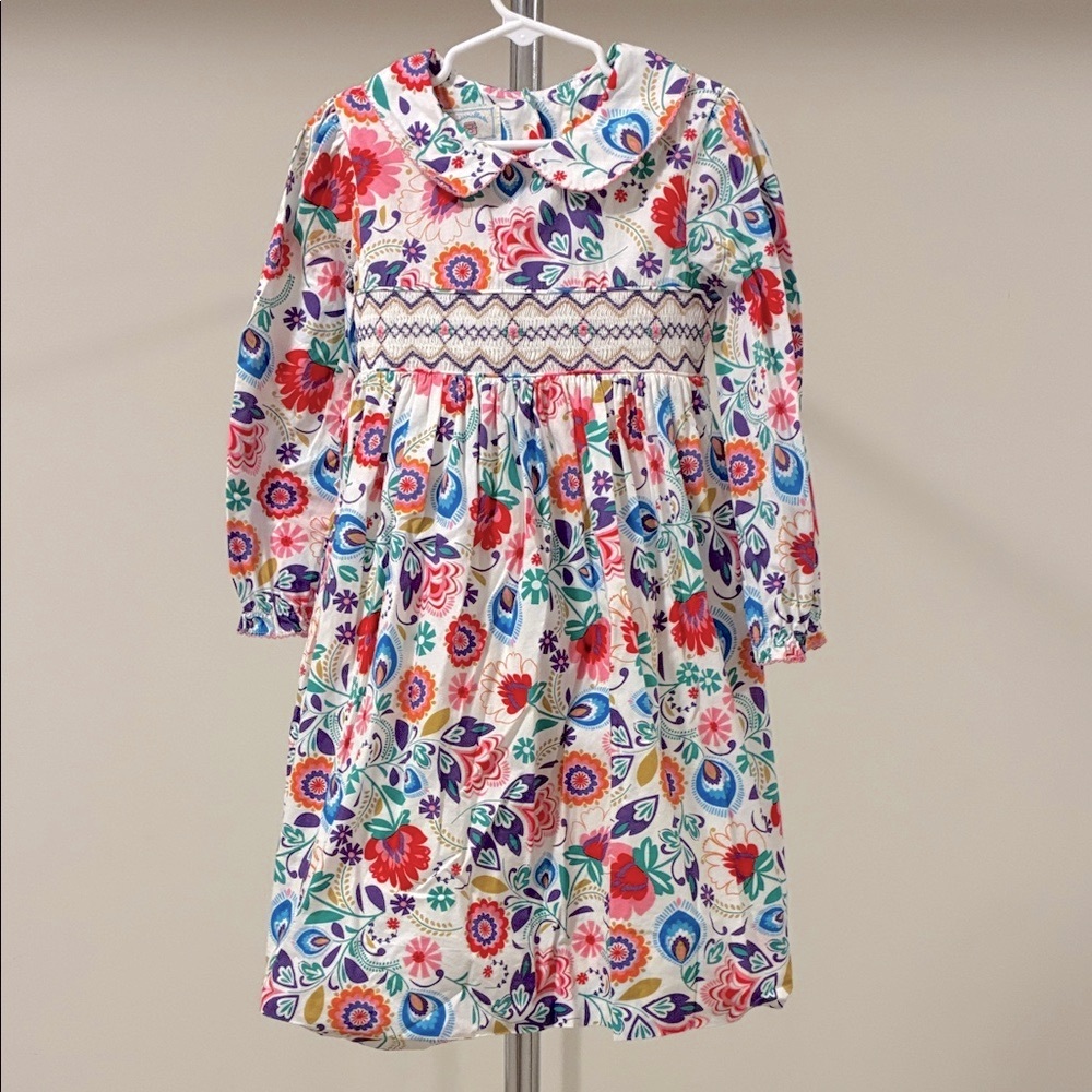 Marmellata Girls’ Smocked Colorful Floral Dress